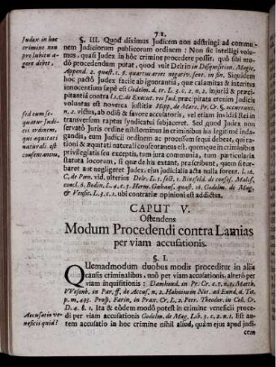 Caput V. Ostendens Modum Procedendi contra Lamias per viam accusationis