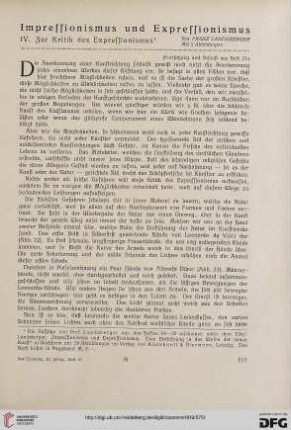 11.1919: Impressionismus und Expressionismus, [4], zur Kritik des Expressionismus
