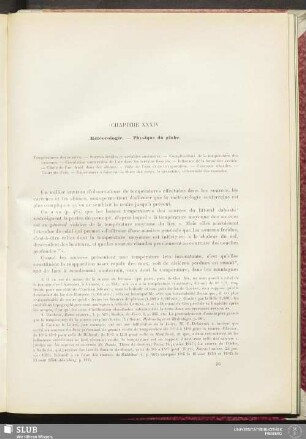 Chapitre XXXIV. Météorologie - Physique du globe