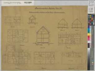 Velen (Velen) Beamtenwohnhaus Rodenberg (Wohnung des Oberförsters und Kammersekretärs) Grundrisse, Schnitte 1909 1 : 100 62 x 82 Zeichnung Landsberg-Velensches Bauamt Landsberg-Velen