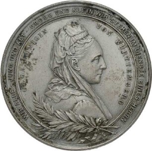 Medaille auf den Tod der Königin Olga von Württemberg 1892
