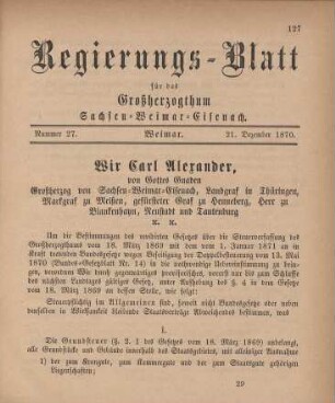 Nr. 27 : 21. Dezember 1870