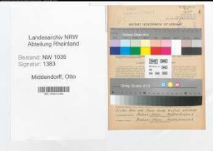 Entnazifizierung Otto Middendorff , geb. 16.05.1899 (Steiger)