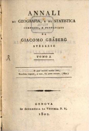 Annali di geografia e di statistica, 1