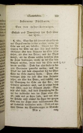 Zehnter Abschnitt. Von den Lufterscheinungen.