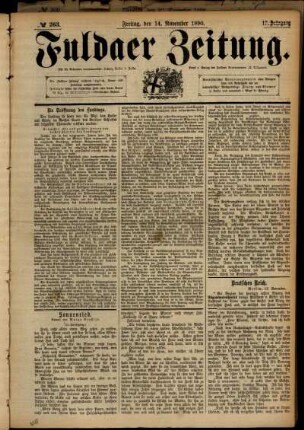 Ausgabe vom Freitag, den 14. November 1890.