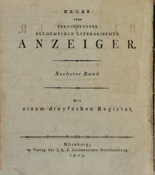 Literarische Blätter. 6, 6. 1805