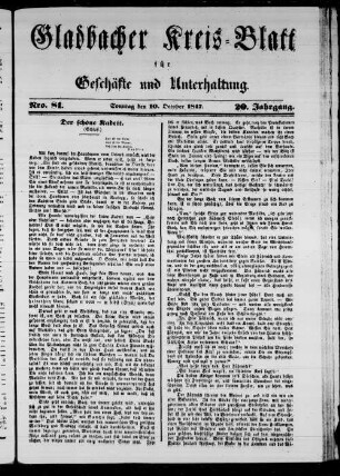 Gladbacher Kreisblatt für Geschäfte und Unterhaltung. 1847-1851