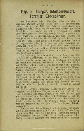 Cap. 2. Bürger, Schutzverwandte, Forenser, Ehrenbürger