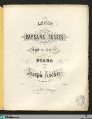 Danse des paysans russes : Caprice-Mazurk pour piano; op. 55