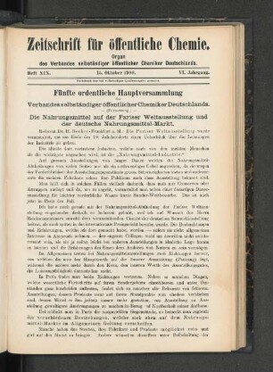 Heft XIX. 15. Oktober 1900.
