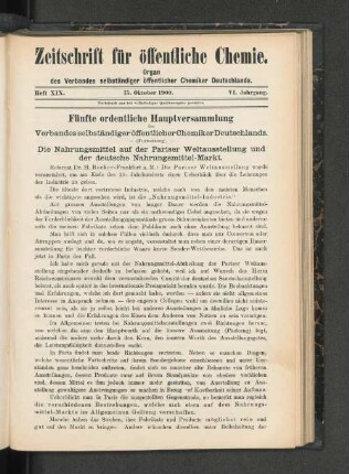 Heft XIX. 15. Oktober 1900.