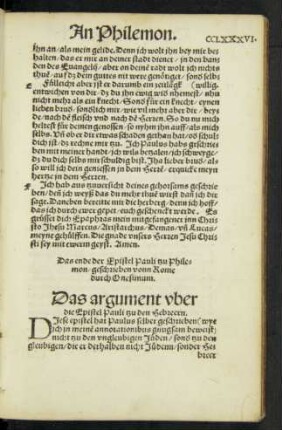 Das argument uber die Epistel Pauli tzu den Hebreern.