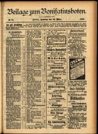 Zweite Ausgabe vom Sonntag, den 16. März 1902.