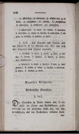 Neunter Abschnitt. Afrikanische Sprachen