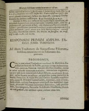 Responsum Primum [...]
