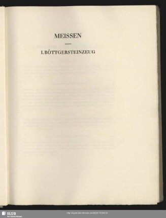Meissen. I. Böttgersteinzeug