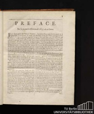 Preface. Sur la premiére Edition de 1675. de ce Livre.