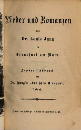 Lieder und Romanzen