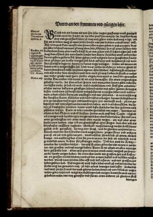 Vorred an den frammen und gütigen leser