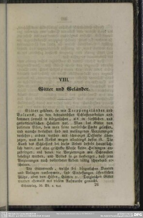 VIII. Gitter und Geländer
