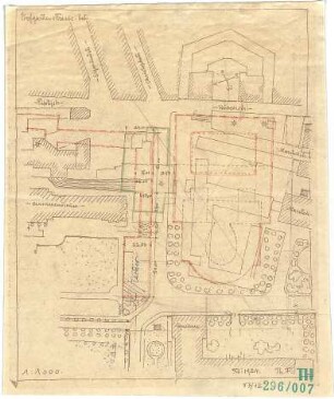 Fischer, Theodor; München - Hofgarten; Bebauungsplan - Lageplan