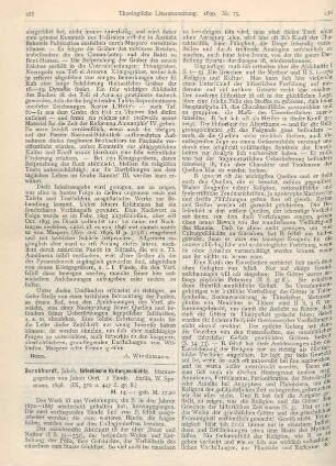 435-438 [Rezension] Burckhardt, Jakob, Griechische Kulturgeschichte. Herausgegeben von Jakob Oeri. 2 Bände