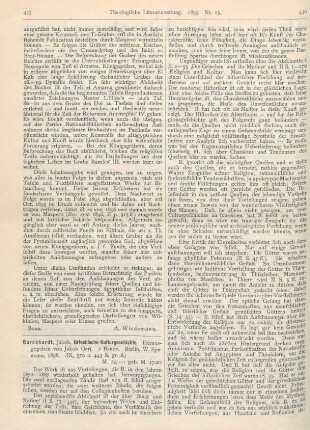 435-438 [Rezension] Burckhardt, Jakob, Griechische Kulturgeschichte. Herausgegeben von Jakob Oeri. 2 Bände