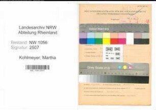 Entnazifizierung Martha Kohlmeyer , geb. 28.06.1913 ()