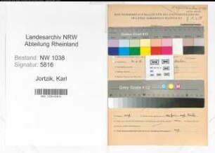 Entnazifizierung Karl Jortzik , geb. 20.06.1903 (Haendler)