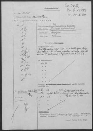 Baumerlenbach: Visitationsbericht mit Pfarrbericht 1965