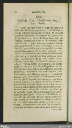 XXIII. Rodolph. Mart. Meelführerus Magno Dan. Omeisio