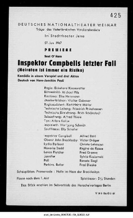 Inspektor Campbells letzter Fall (Heiraten ist immer ein Risiko)
