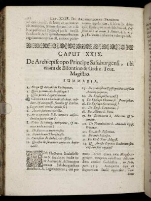 Caput XXIX. De Archiepiscopo Principe Salisburgensi, ubi etiam de Bisontino & Ordin. Teut. Magistro.