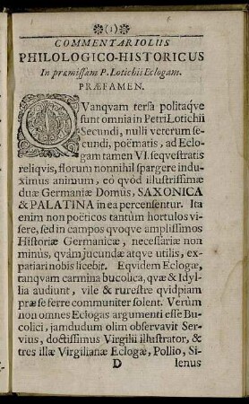 Commentariolus Philologico-Historicus