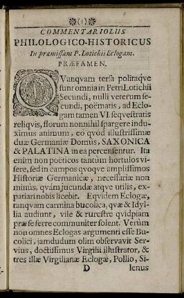 Commentariolus Philologico-Historicus