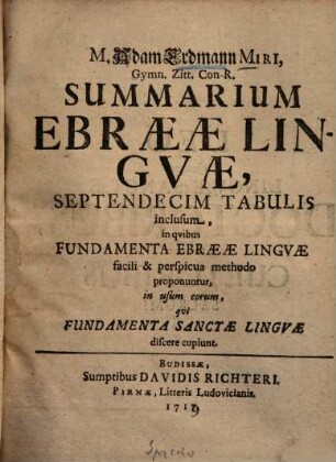 Summarium Ebraeae linguae