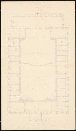 Theater, Breslau Wiederaufbau: Grundriss Parterre, Maßstabsleiste