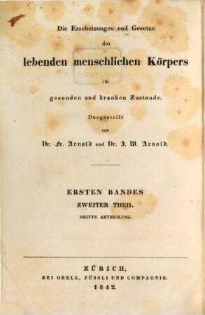 Lehrbuch der Physiologie des Menschen, 2,3 : Mit zwölf Tafeln Abbildungen