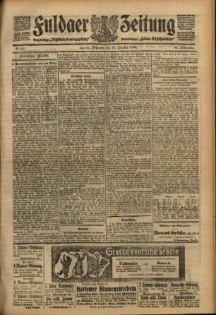 Zweite Ausgabe vom Mittwoch, den 13. Oktober 1909.