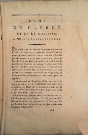 Le défenseur des opprimés. 13. 1790