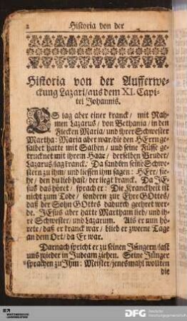 [Historia Des Leidens/ Sterbens/ Aufferstehung und Himmelfahrt Iesu CHristi]