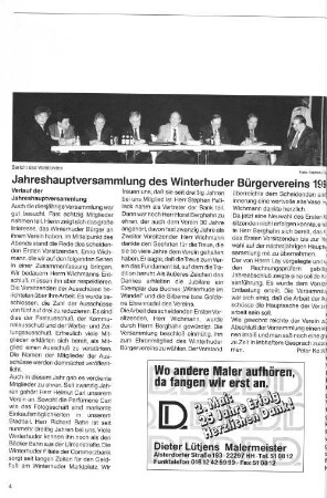 Jahreshauptversammlung des Winterhuder Bürgervereins 1994