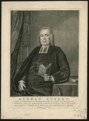 Herman Hubert, Geboren te Noordhoorn in het Graafschap Bentheim den 18. April 1729 : Prop. geworden ...