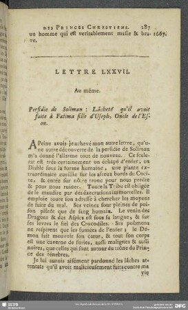 Lettre LXXVII [i.e. LXXVIII]. A même
