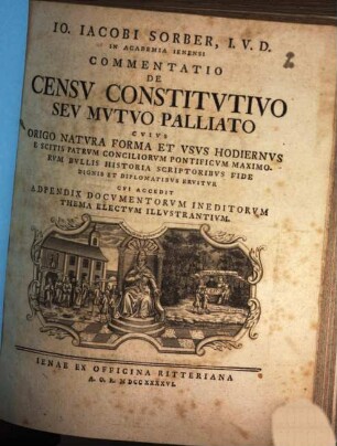 Io. Iacobi Sorber ... Commentatio de censv constitvtivo sev mvtvo palliato