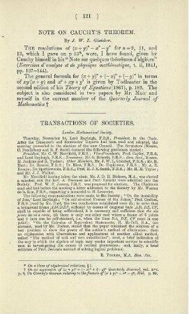 Note on Cauchy's theorem.