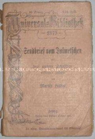 Abhandlung Luthers über die Prinzipien seiner Bibelübersetzung
