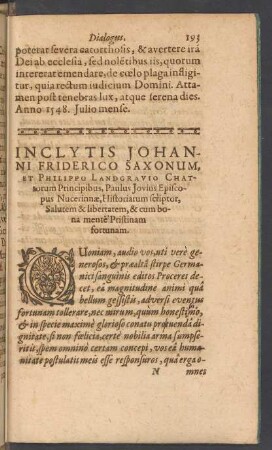 Inclytis Johanni Friderico Saxonum
