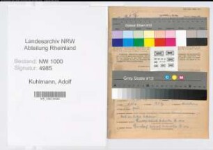 Entnazifizierung Adolf Kuhlmann, geb. 13.06.1897 (Postsekretaer)